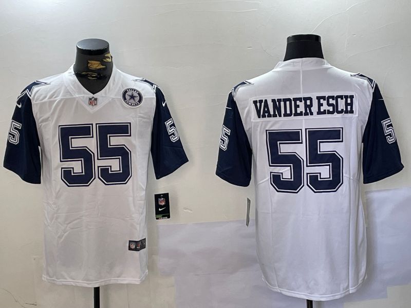 Men Dallas Cowboys #55 Vanderesch White 2024 Nike Limited NFL Jersey style 1